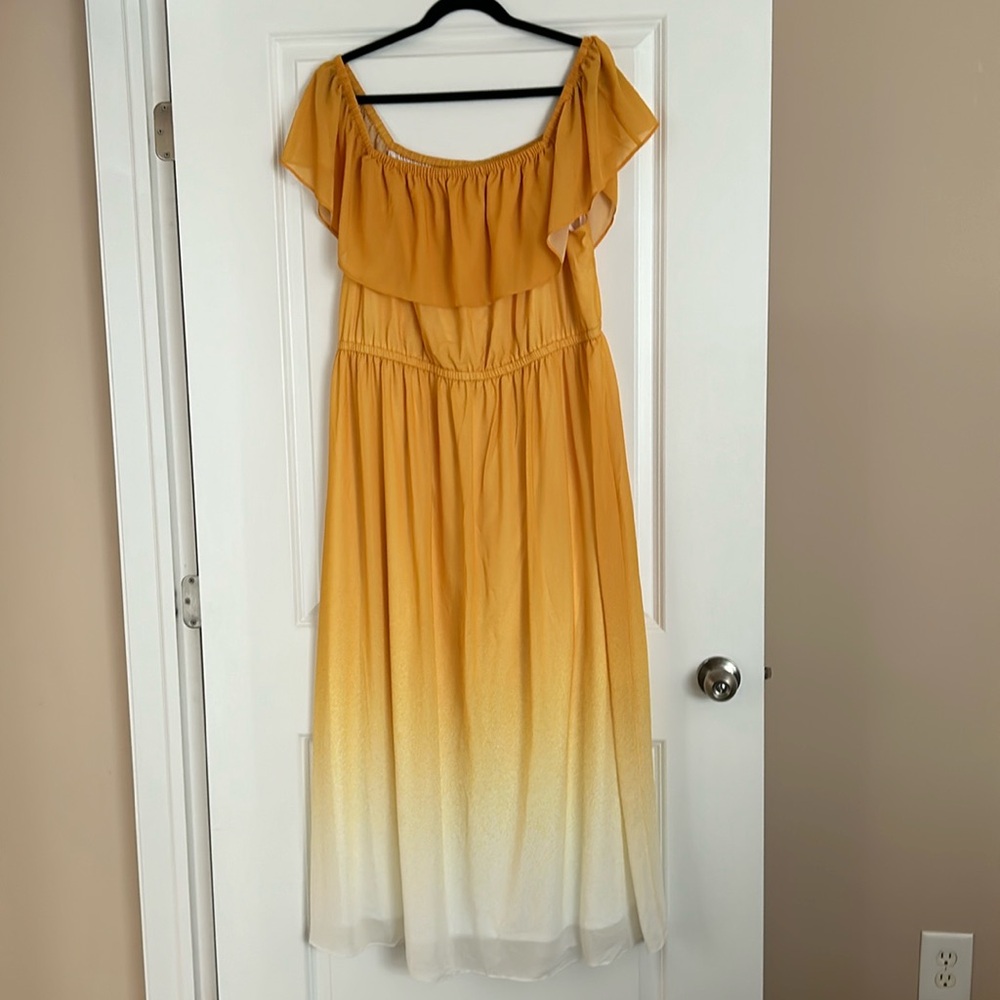 Lane Bryant yellow ombré maxi dress